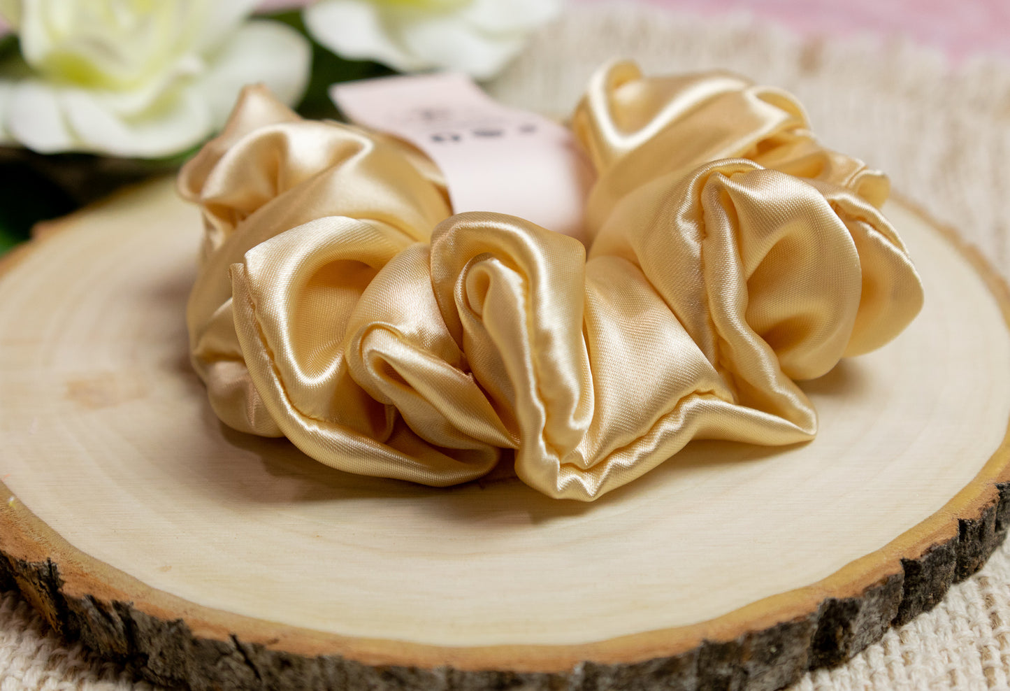 Gold Oversized Satin Scrunchie