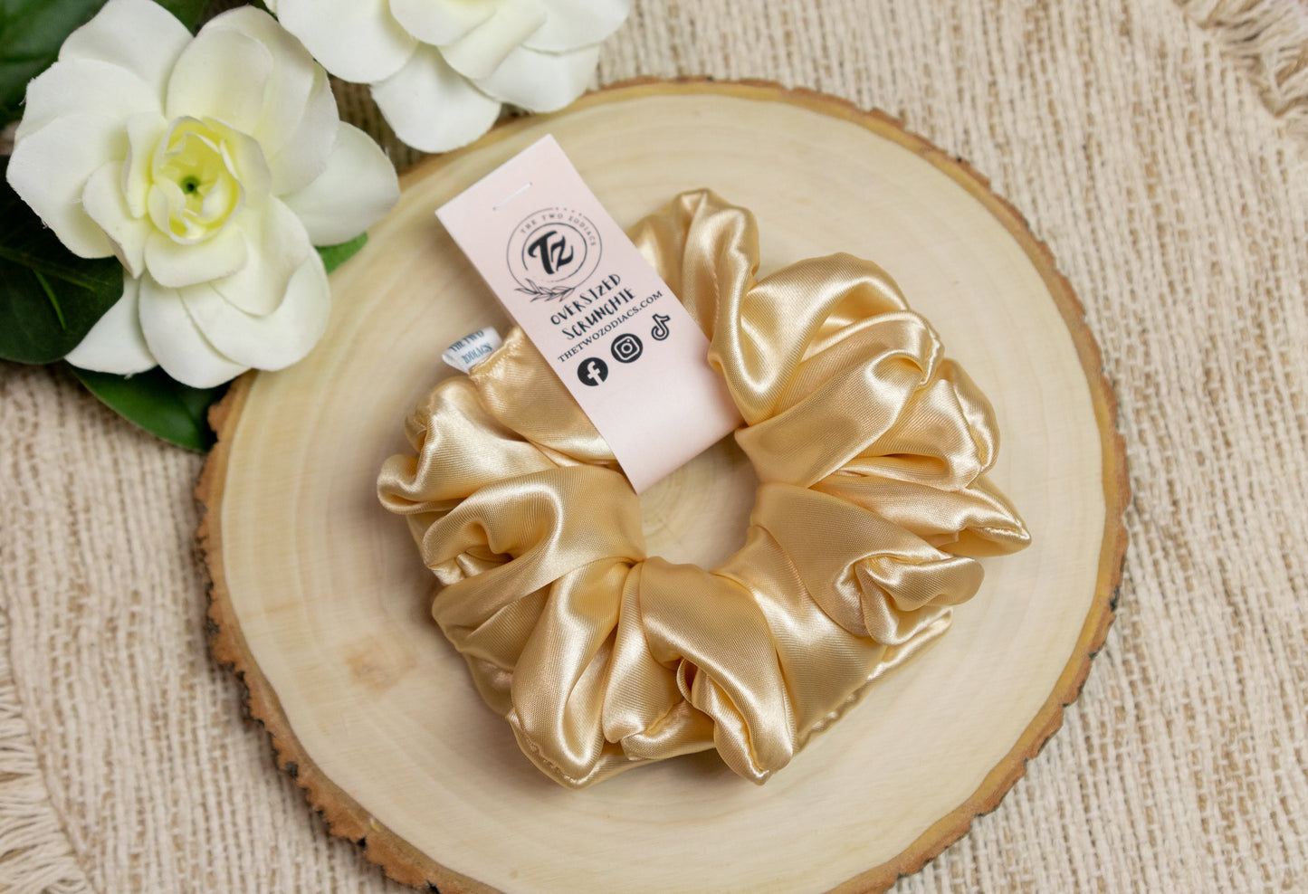 Gold Oversized Satin Scrunchie