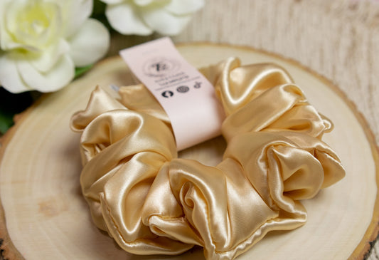 Gold Oversized Satin Scrunchie