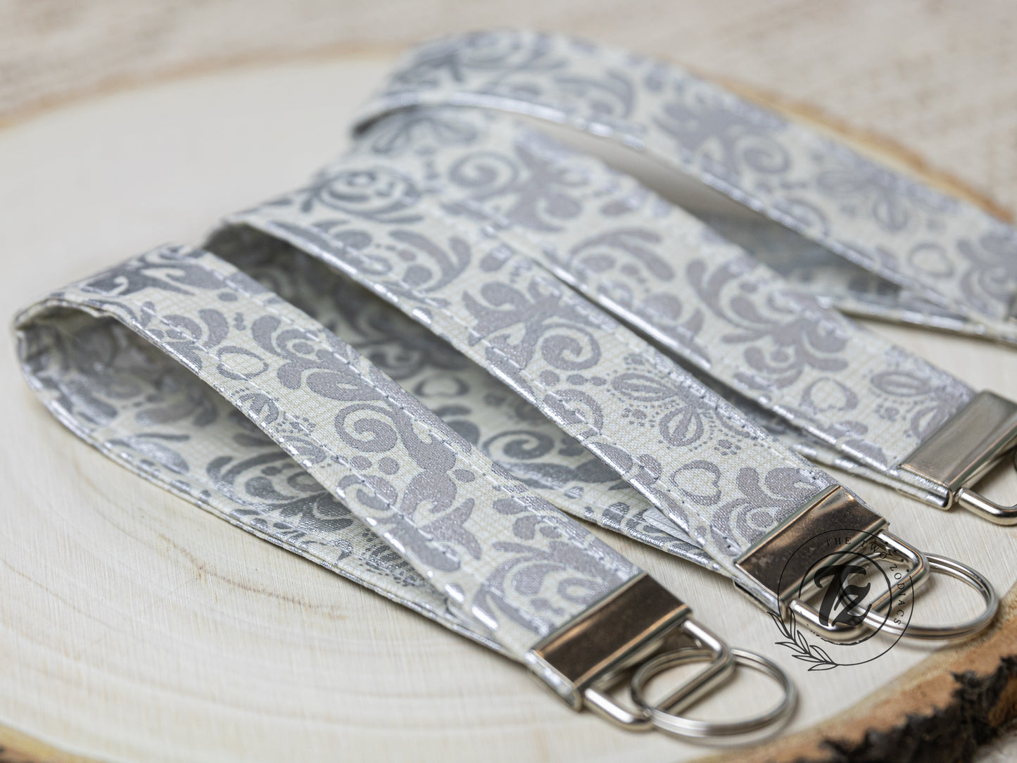 Foiled Gold and Silver Keychain Wristlet