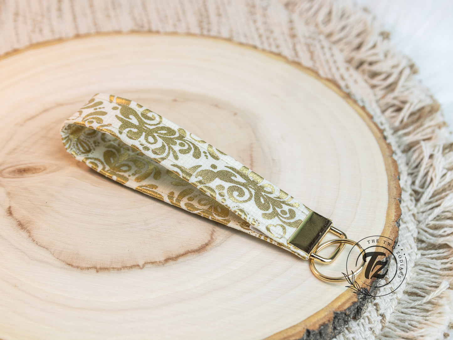 Foiled Gold and Silver Keychain Wristlet