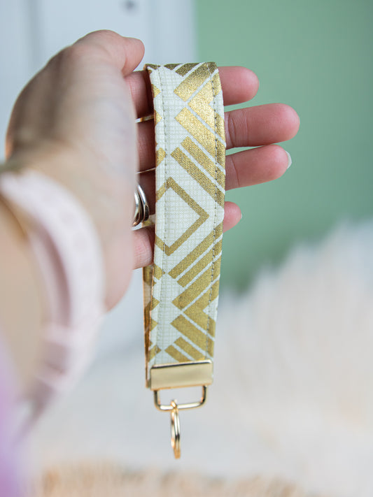 Foiled Gold and Silver Keychain Wristlet